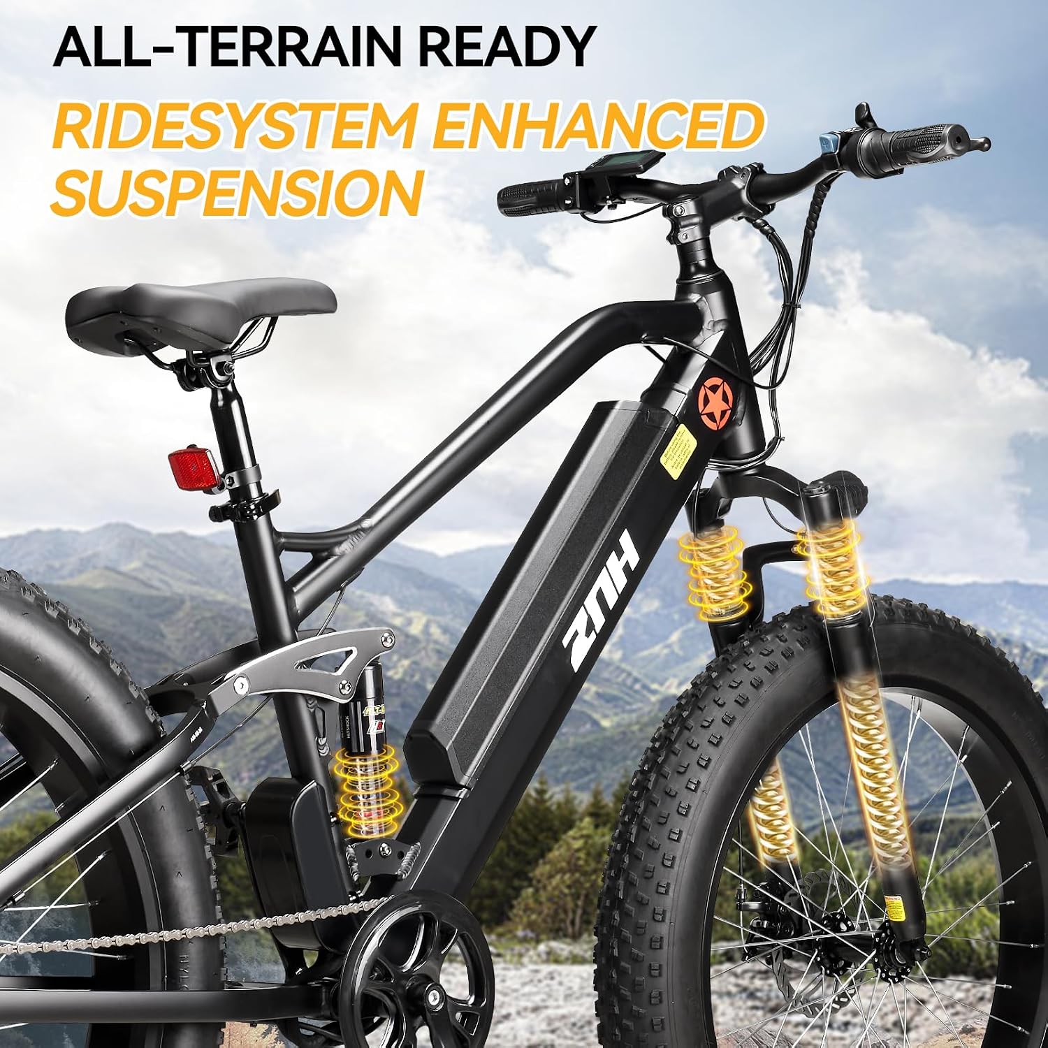ZNH Electric Bike for Adults, 1000W Peak Motor 28MPH Mountain Ebike, 48V 13Ah Removable Battery Up to 65 Miles, 26' Electric Bicycle with 21-Speed Gear & Front Suspension, UL 2849 Certified