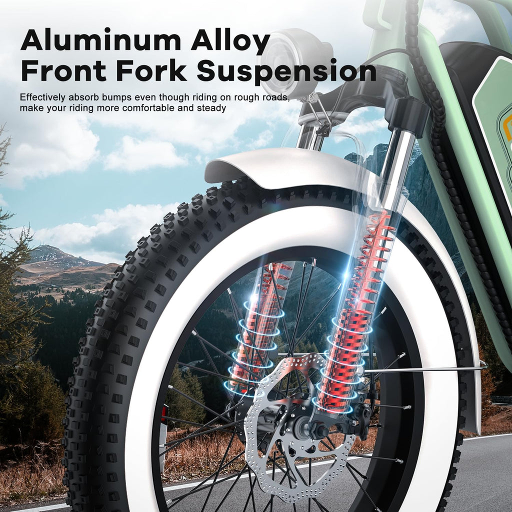 Electric Bike for Adults, 20'x 4' Fat Tire 35MPH Cargo Ebike with Seat, 1450W Peak 2 Seater Commute Bike with 48V 20AH Removable 960WH Battery, 80 Miles Max Range 7-Speed Step-Thru Electric Bicycle