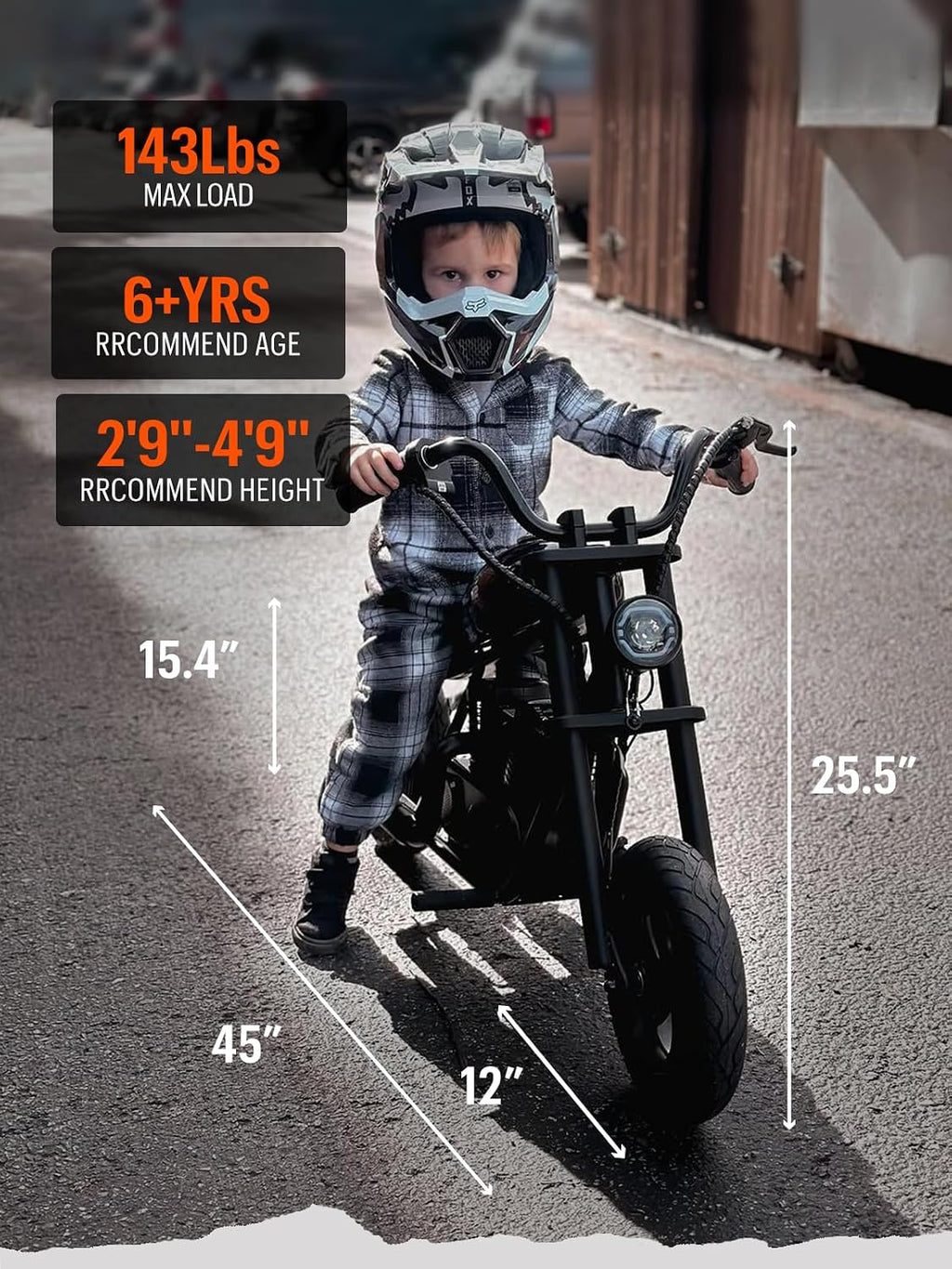 Hyper GoGo Kids Electric Dirt Bike Motorcycle – Safe 10mph Ride-On Toy with Lights & Music – Up to 60 mins Battery – Adjustable Handlebars – Ideal Gift for Ages 3+(Orange)