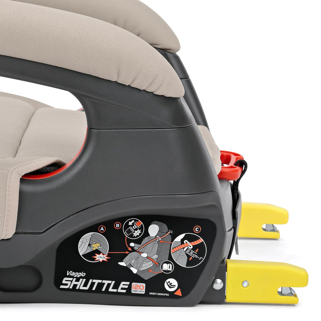 Peg Perego Viaggio Shuttle - Booster Car Seat - for Children from 40 to 120 lbs - Made in Italy - Astral (Beige)