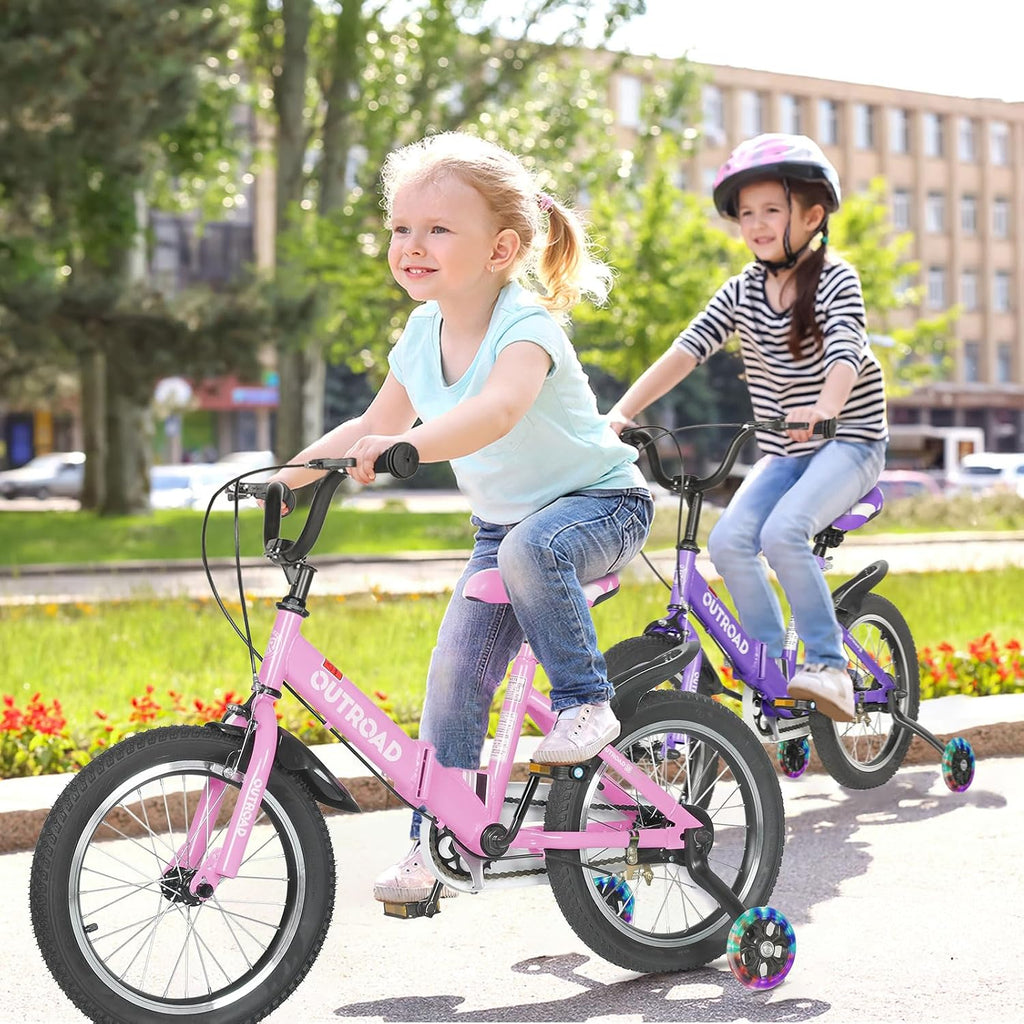 Betterland Folding Kids Bike,14/16/18 Inch Children Bicycle with Training Wheels and Dual Handbrakes Toddler Sport Bicycle for 3-9 Years Old Boys and Girls