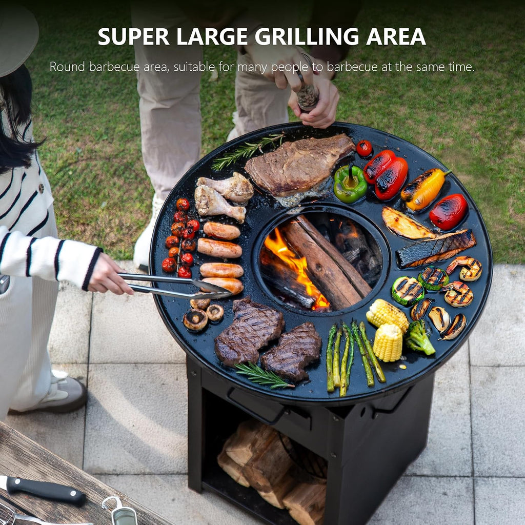 MASTER COOK Plancha Asada Grill, Spacious 470 SQIN Cooking Area BBQ Charcoal Grill, Carne Asada, Asador de Carbon, Metal Top for Backyard Parties, Camping and Outdoor