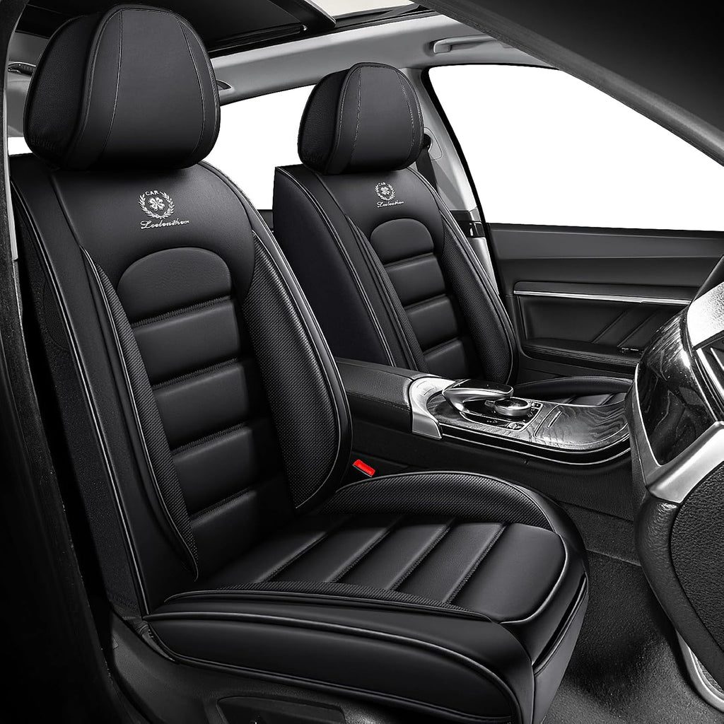 Car Seat Covers for Chevrolet Chevy Avalanche 2007-2013, Leather Auto Seat Cover Luxury Cushions Waterproof Seat Protectors (Black,Front Set)