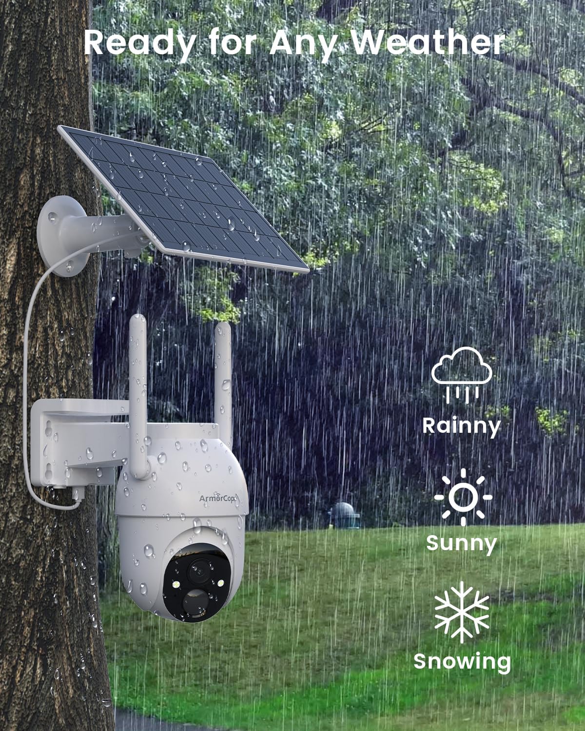 Armorcope Security Cameras Outdoor Wireless,4 Cam-Kit,No Subscription,360° Pan & Tilt Home Security Cameras System,2K Color Night Vision