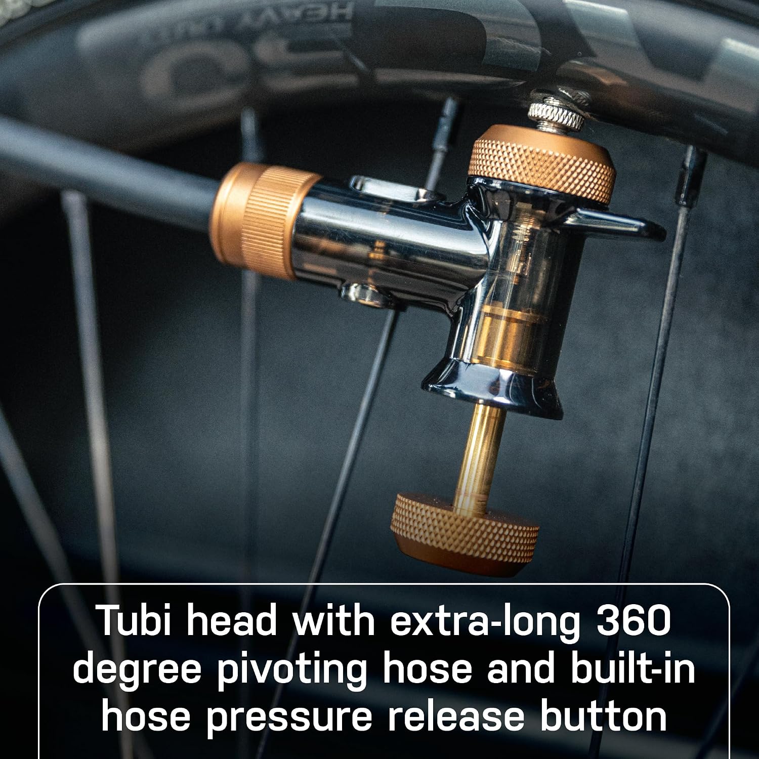 Topeak JoeBlow Tubi 2Stage Bike Pump – High-Pressure & High-Volume Floor Pump with TubiHead for Tubeless & Standard Tires, Dual-Scale Gauge, Long Hose, Durable Steel & Aluminum Construction