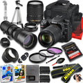 Nikon D7500 DSLR Camera with AF-S DX NIKKOR 18-140mm f/3.5-5.6G ED VR and 420-800mm f/8 Super HD Telephoto Lens + 128 GB Memory + Extra Battery + Camera Case + More (24pc Bundle) (Renewed)
