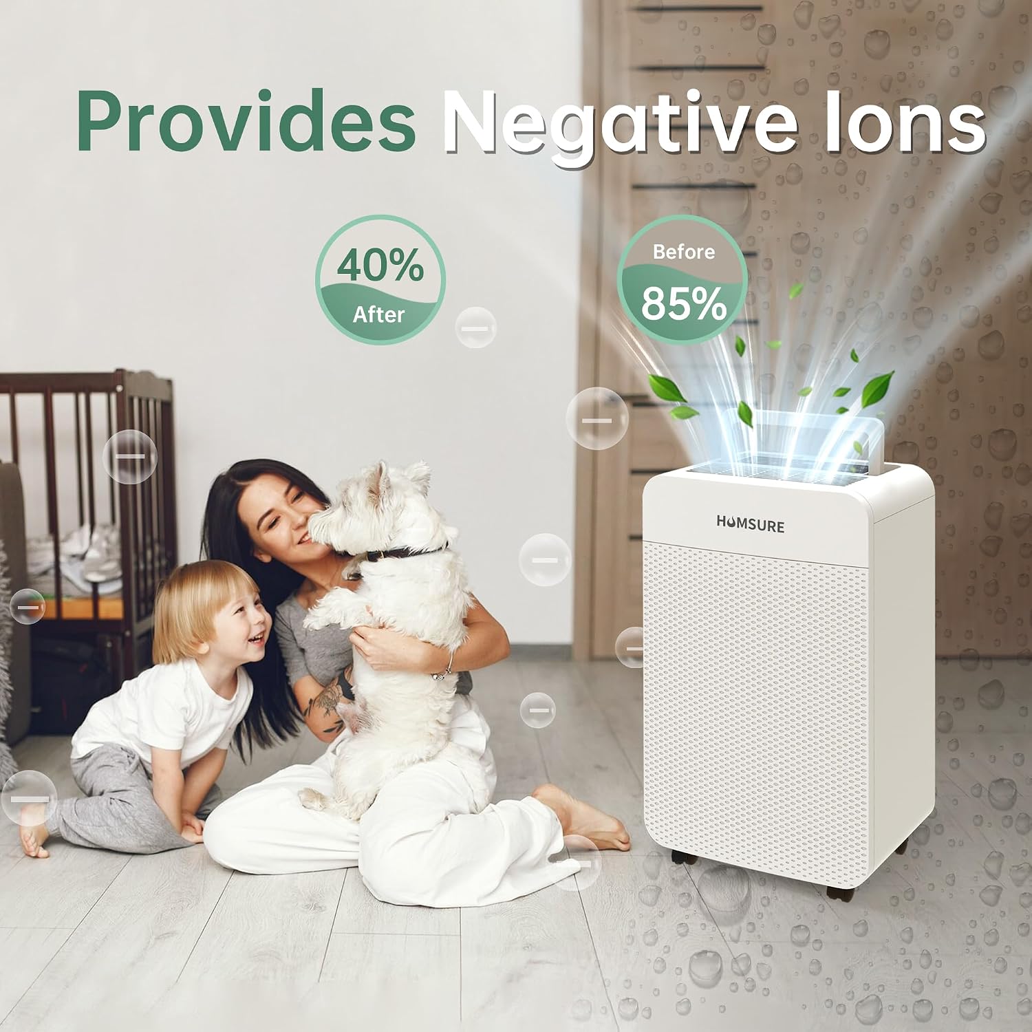 HUMSURE 4500 Sq. Ft 80 Pints Dehumidifier for Basement and Home, Bathroom, Bedroom, Equipped With Drainage Hose, Automatic Defrosting, 24-Hour Timer Function