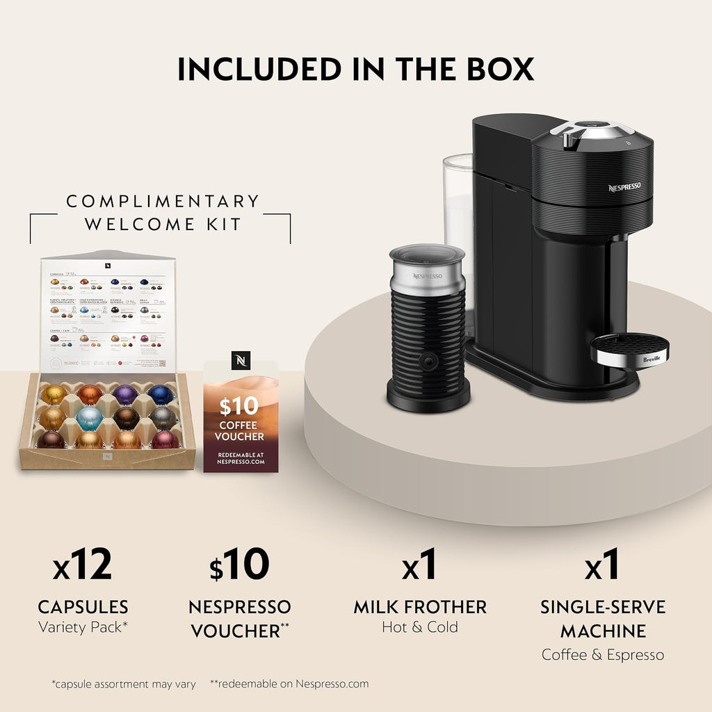 Nespresso Vertuo Next Premium Coffee and Espresso Maker by Breville with Aeroccino Milk Frother