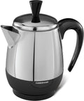 Farberware Electric Coffee Percolator,FCP240,Stainless Steel Basket,Automatic Keep Warm,No-Drip Spout,4 Cup,Black/Silver,(Pack of 6)