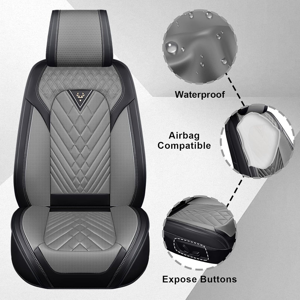 Dodge Ram Truck Seat Covers Custom for 2002-2026 1500 2002-2026 2500/3500 Crew Double Mega Quad Cab Bighorn Laramie Tradesman Classic Full Set Seat Covers Protectors(Standard 5 Seats/Black Gray)