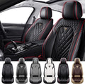 Car Seat Covers for Honda Odyssey 2000-2026, Waterproof Nappa Leather Front Seat Cover, Anti-Slip and Comfortable Automotive Seat Protector&Accessories(Black Red)