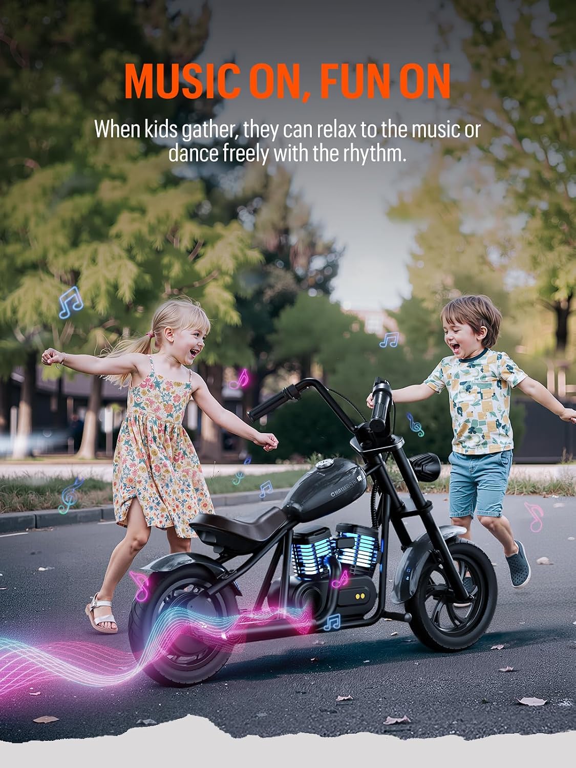 Hyper GoGo Kids Electric Dirt Bike Motorcycle – Safe 10mph Ride-On Toy with Lights & Music – Up to 60 mins Battery – Adjustable Handlebars – Ideal Gift for Ages 3+(Orange)