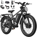 9000W Peak Dual Motor Electric Bike for Adults, 52V/48V 26' Fat Tire Full Suspension, 40-47MPH & 110 Miles, Hydraulic Brakes, UL2849