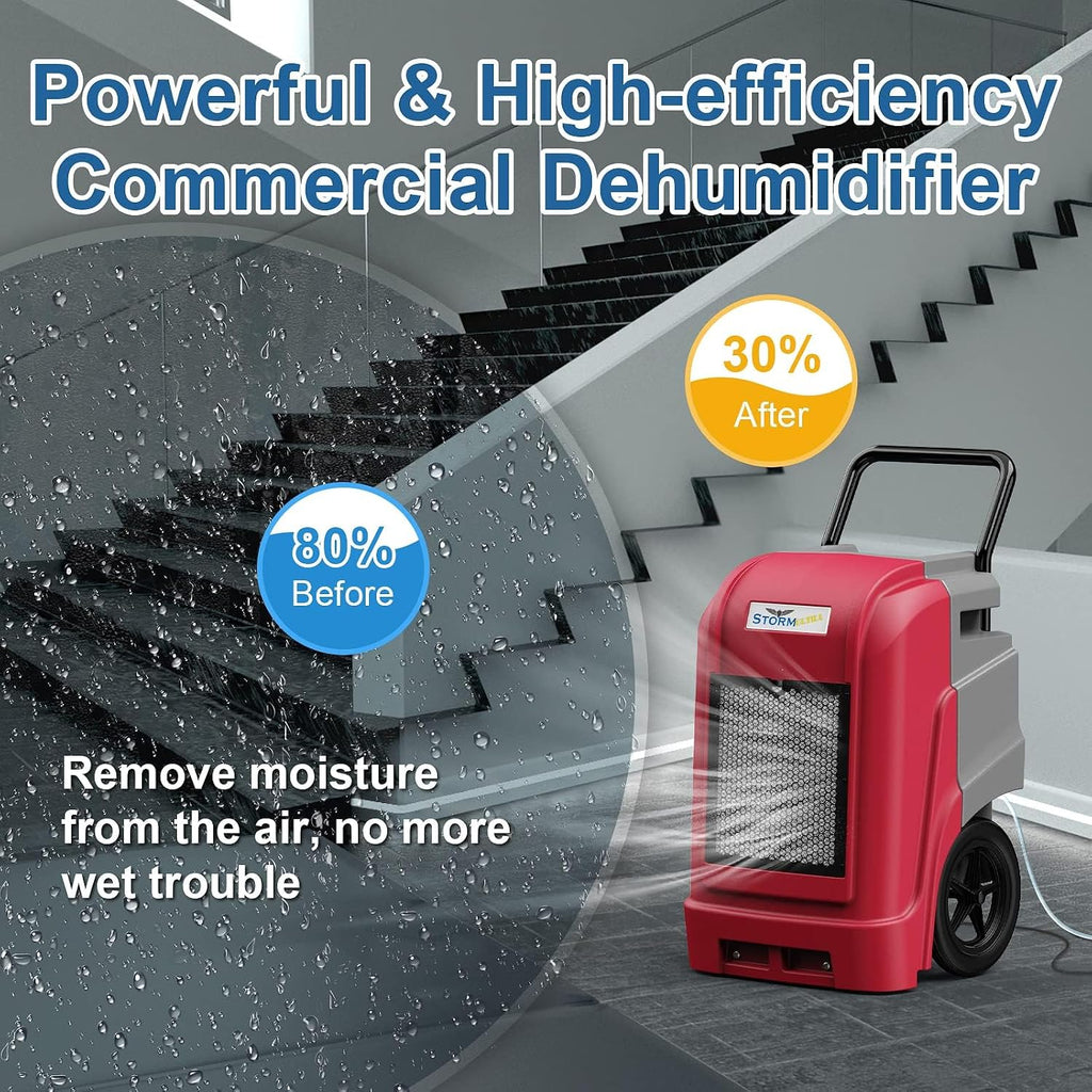 ALORAIR 190 PPD LGR Commercial Dehumidifier with Pump & Drain Hose, Smart APP Control up to 2,600 Sq.Ft Industrial Dehu for Home, Water Damage Restore, Basements, Job Sites, 5 Years Limited Warranty