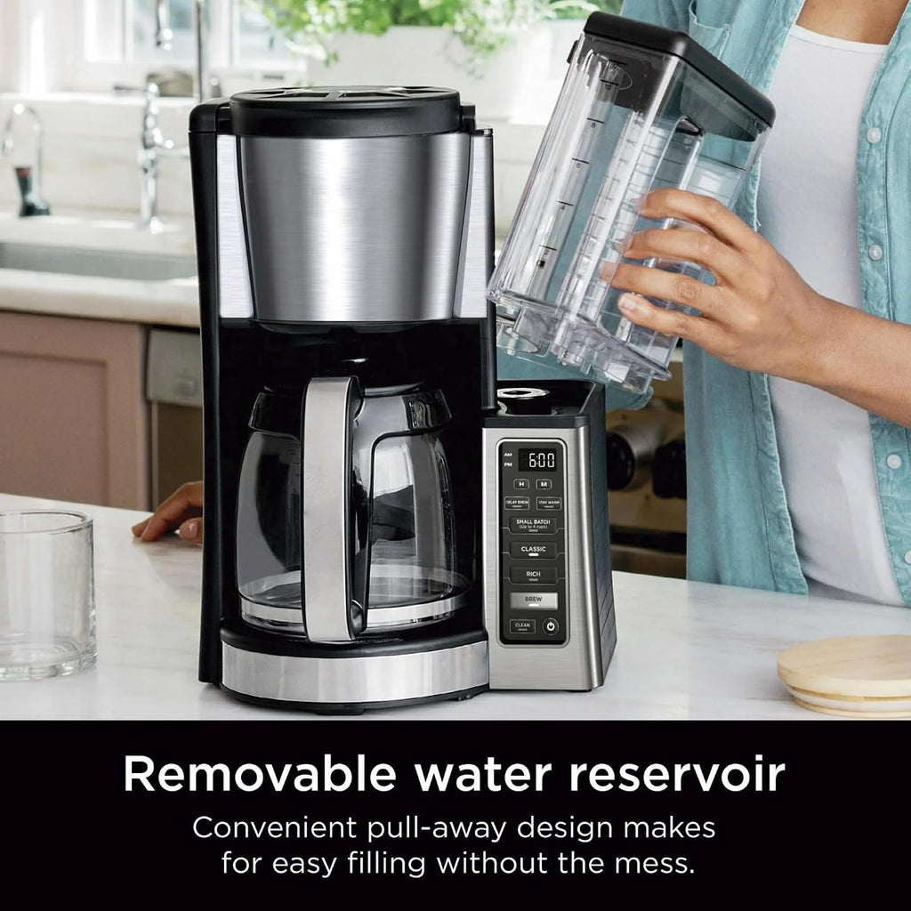 Niinja 12-Cup Programmable Coffee Maker, Glass Carafe with Classic & Rich Brew Styles, Adjustable Warming Plate & Removable 60‑oz Reservoir