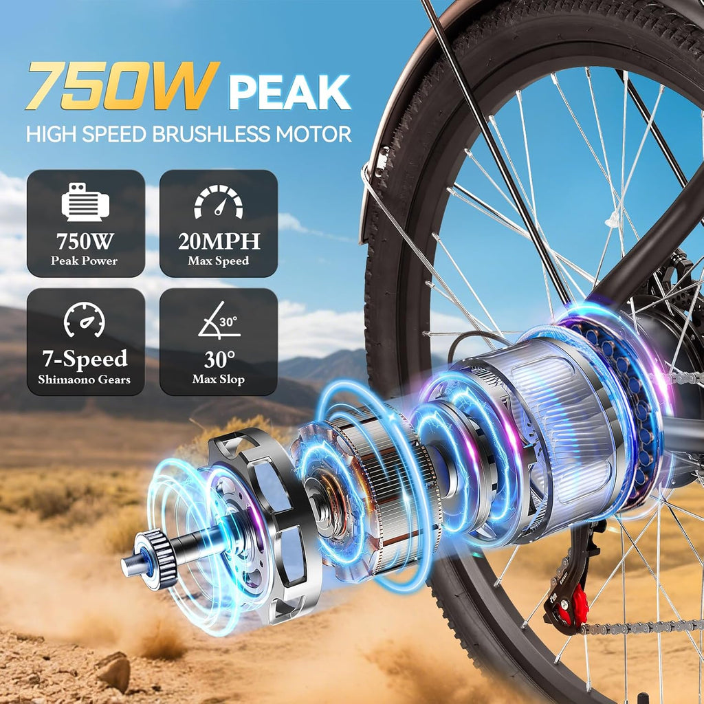 ZNH Electric Bike for Adults, 1000W Peak Motor 28MPH Mountain Ebike, 48V 13Ah Removable Battery Up to 65 Miles, 26' Electric Bicycle with 21-Speed Gear & Front Suspension, UL 2849 Certified