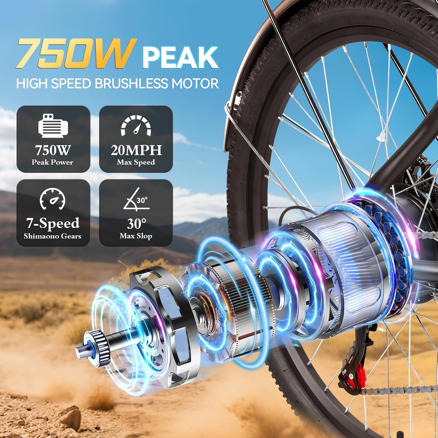 ZNH Electric Bike for Adults, 1000W Peak Motor 28MPH Mountain Ebike, 48V 13Ah Removable Battery Up to 65 Miles, 26' Electric Bicycle with 21-Speed Gear & Front Suspension, UL 2849 Certified