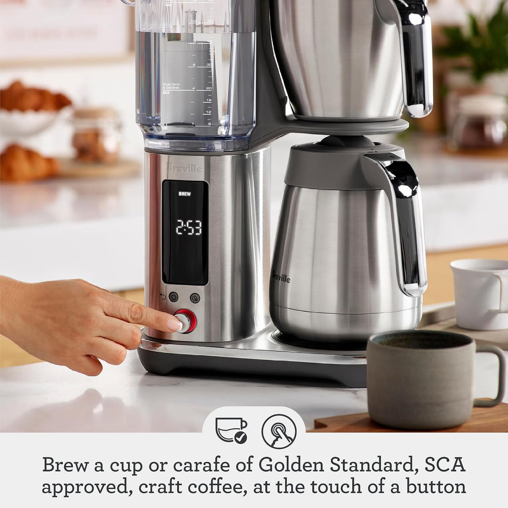 Breville Luxe Drip Coffee Machine BDC465BSS, Brushed Stainless Steel, Thermal Carafe