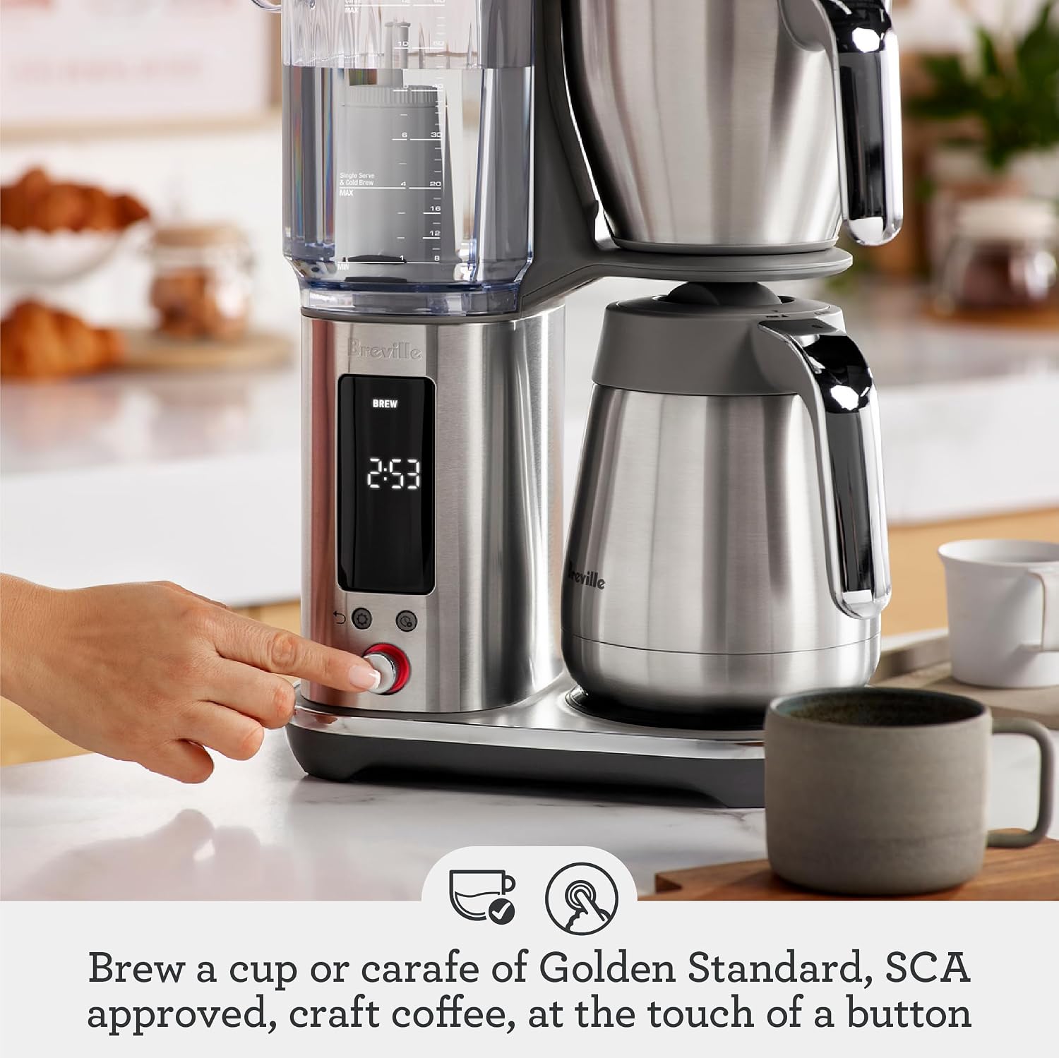Breville Luxe Drip Coffee Machine BDC465BTR, Black Truffle, Thermal Carafe