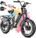 eAhora Terra/Luna 2 Dual Motor 33-31Mph Electric Bike for Adults 3000W/1500W Ebike with Removable 48V 20Ah/15Ah Battery 20'' * 4.0 Fat Tire All Terrain Ebikes, SHM 7-Speed Gear Electric Bicycle