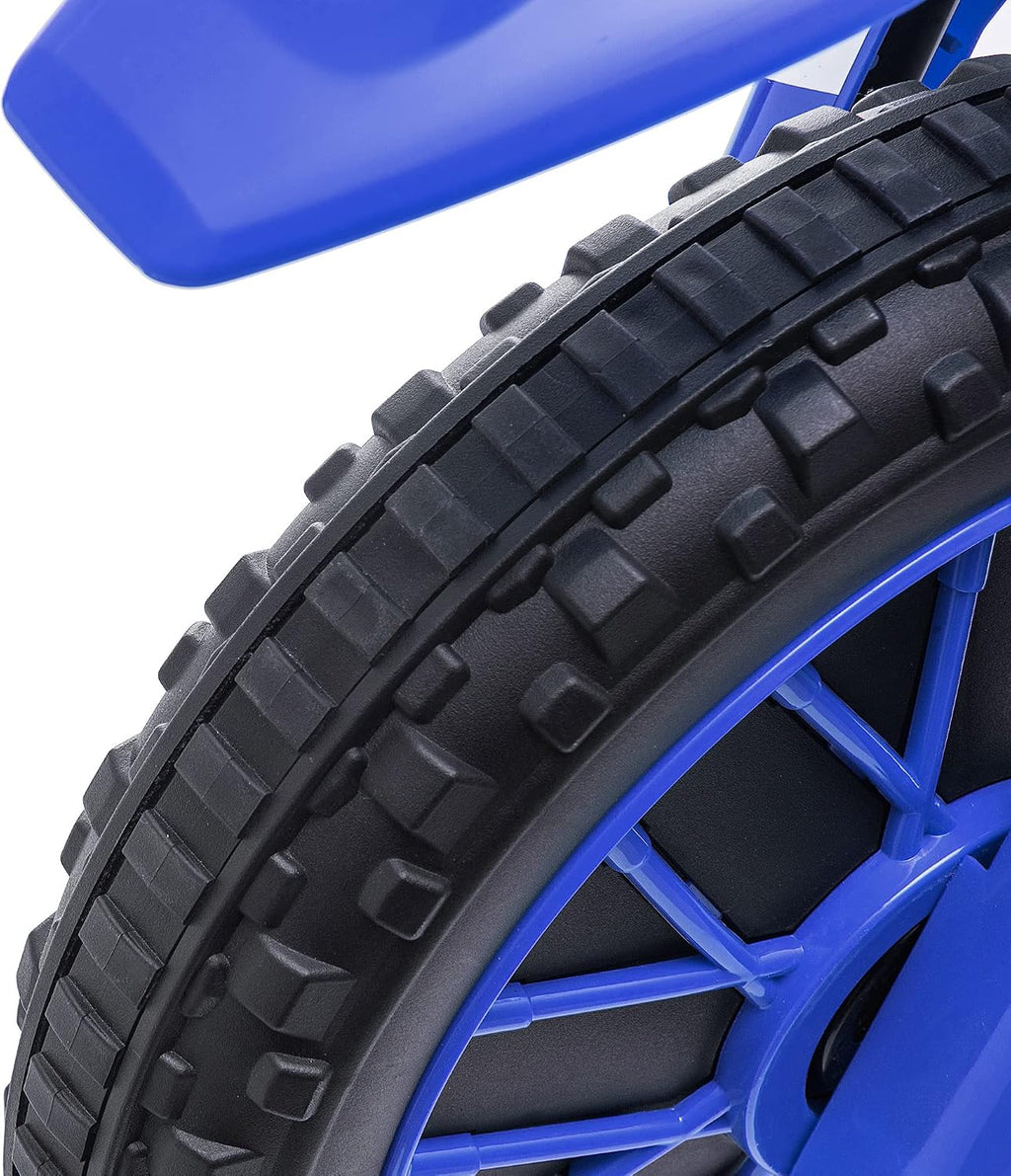 Aosom 12V Kids Motorcycle w/Treaded Tires, 5mph Top Speed Electric Bike for Kids, Ride On Motorcycle w/Training Wheels, Battery Charger, Spring Suspension, Blue