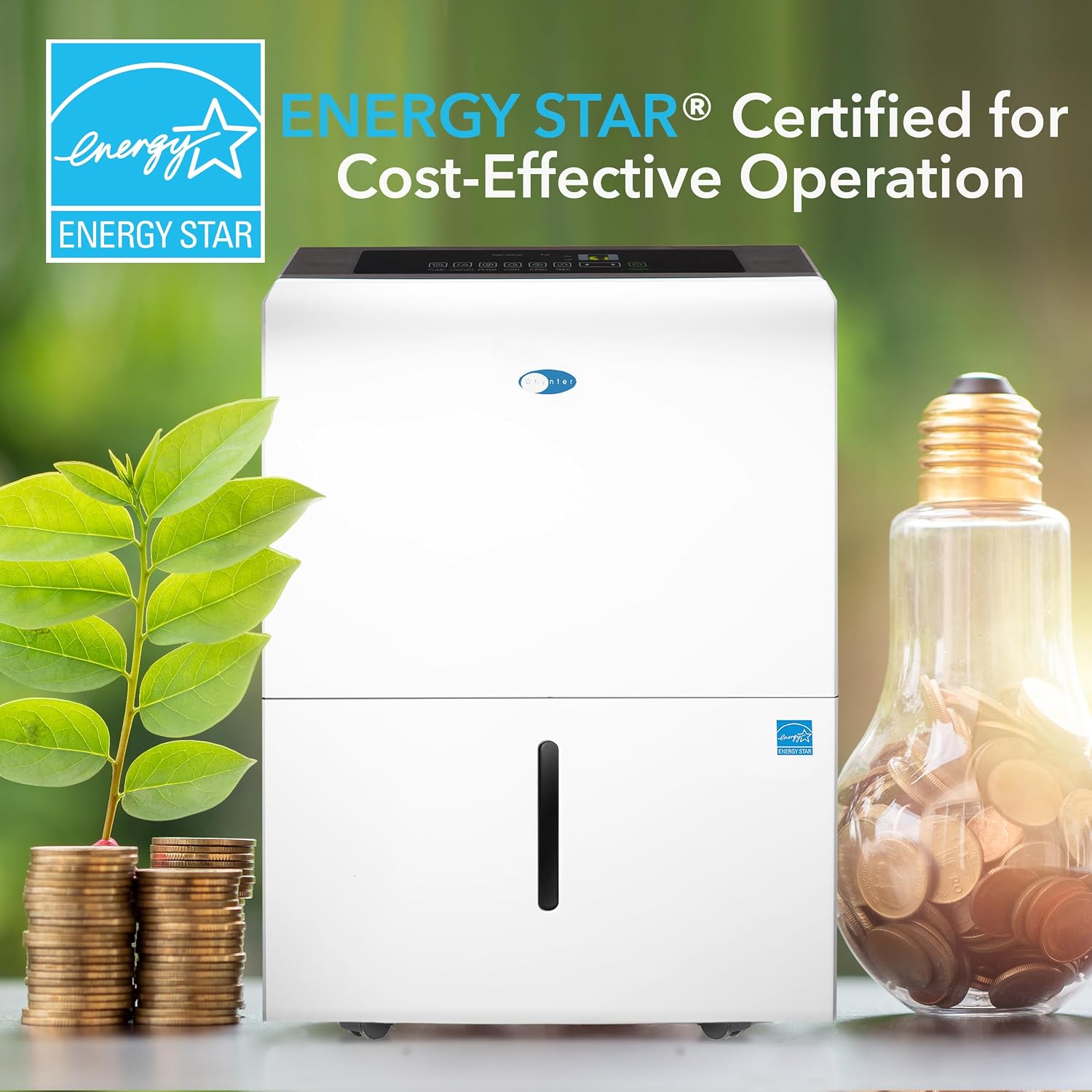 Whynter Energy Star RPD-506EWP 50 Pint High Capacity Portable Dehumidifier with Pump up to 4000 sq ft, White w/Black sides