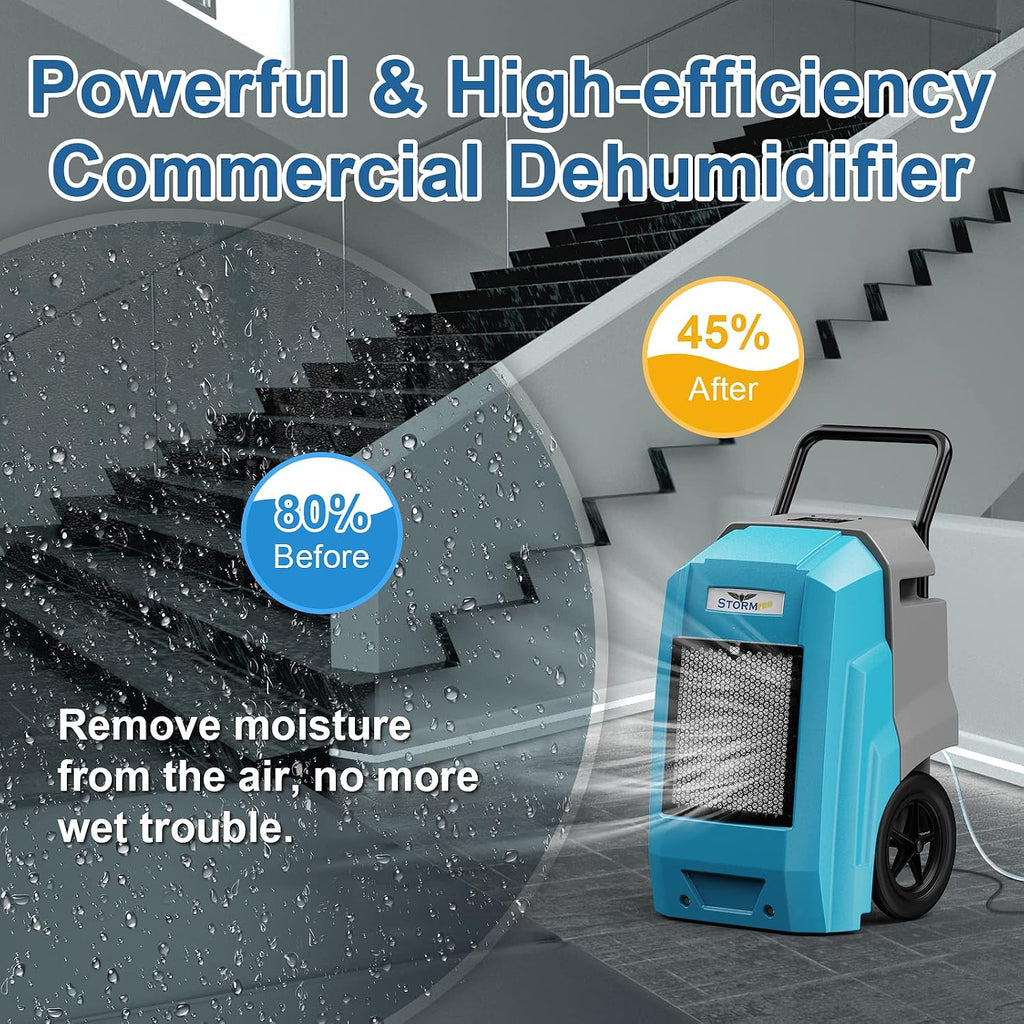 ALORAIR 180Pints LGR Industrial Dehumidifier with Pump and Drain Hose, Portable Commercial Dehumidifier with Wheels for Home, Basements, Garages, and Job Sites