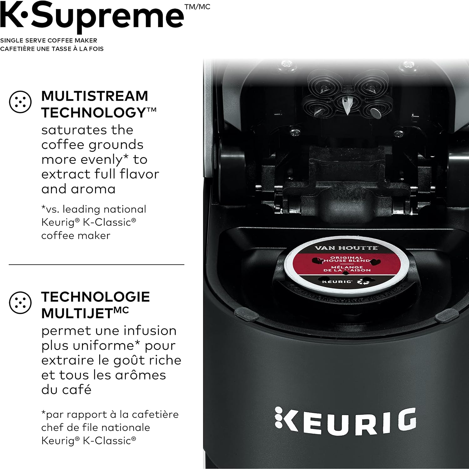 Keurig K-Supreme Coffee Maker, Single Serve K-Cup Pod Coffee Brewer, With MultiStream Technology, 66 Oz Dual-Position Reservoir