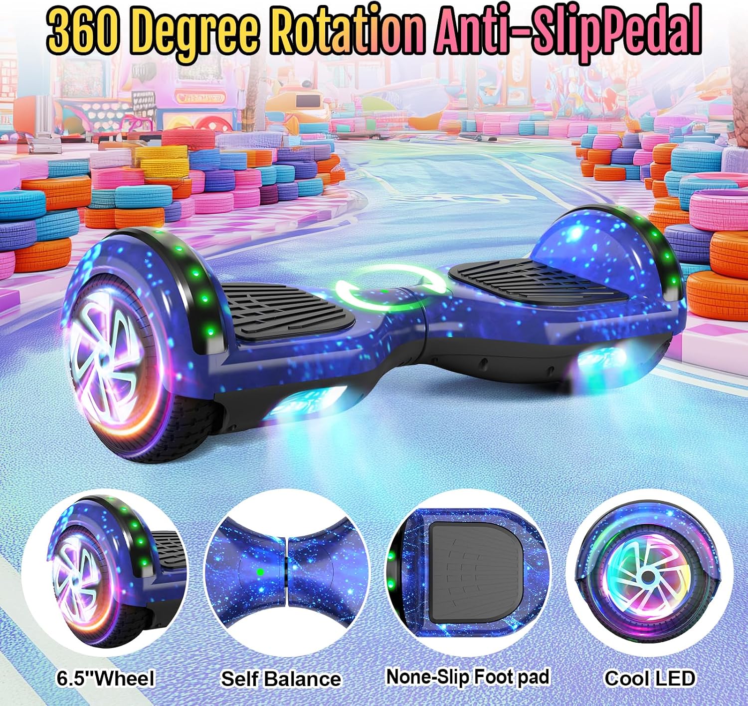 Scooter Seat Attachment, Scooter with Go Kart for Kids Boys Girls Adults, LED Lights, Bluetooth(Include Go-Kart)