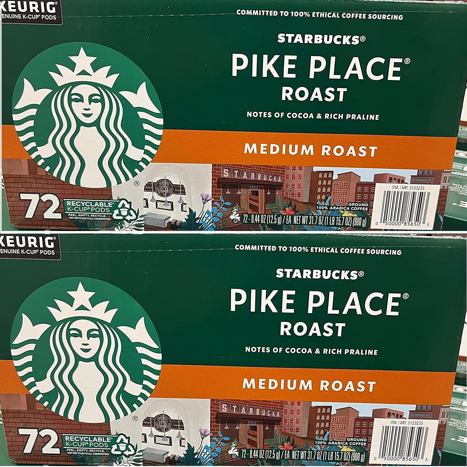 Starbucks Pike Place Roast K-Cups for Keurig - 144 Count