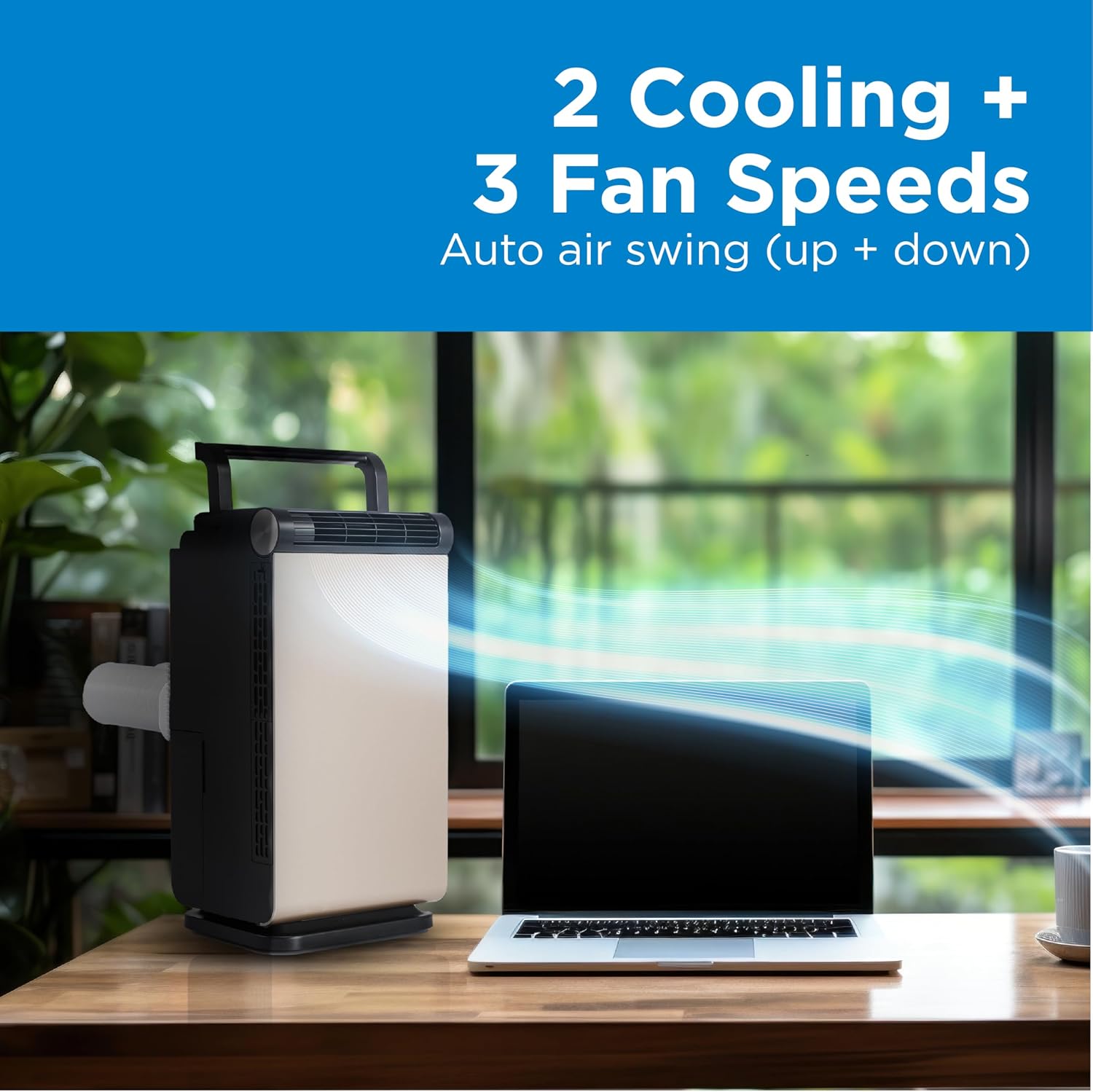 BLACK+DECKER 3-in-1 Personal Portable Air Conditioner, 1000 BTU (ASHRAE 128) Portable Fan & Dehumidifier, Windowless Air Cooler with Electronic Control Panel, LED Display, Timer & Dual Exhaust Hose