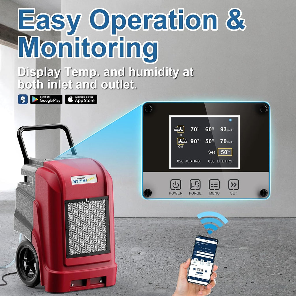 ALORAIR 190 PPD LGR Commercial Dehumidifier with Pump & Drain Hose, Smart APP Control up to 2,600 Sq.Ft Industrial Dehu for Home, Water Damage Restore, Basements, Job Sites, 5 Years Limited Warranty