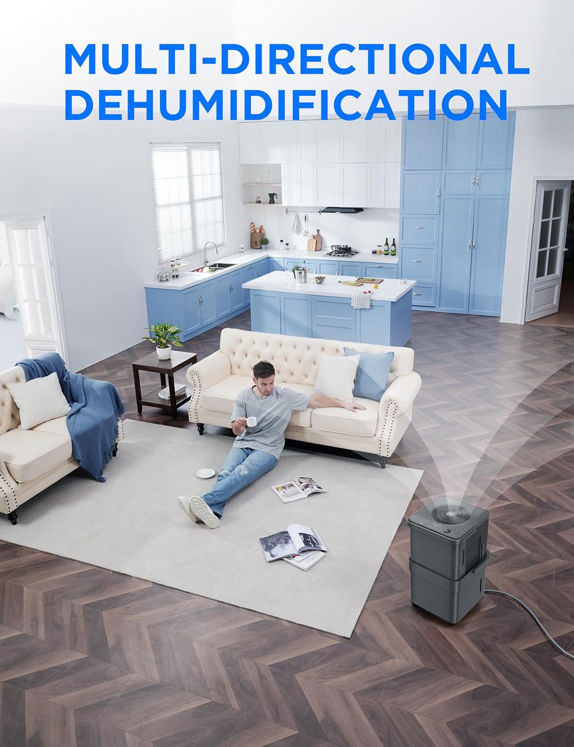 Midea Cube 35 Pint Dehumidifier for Basement and Rooms at Home for up to 3,500 Sq. Ft., Smart Control, Compatible with Alexa (Grey), Drain Hose Included