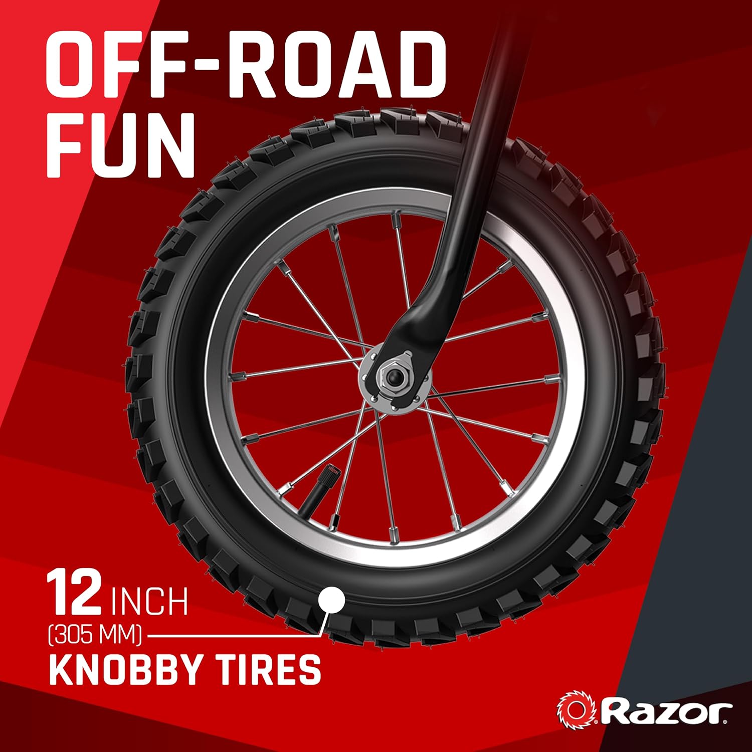 Razor MX125 Dirt Rocket – Electric-Powered Dirt Bike for Kids 7+, Up to 8 MPH, High/Low Speed Switch, Up to 80 Minutes Ride Time