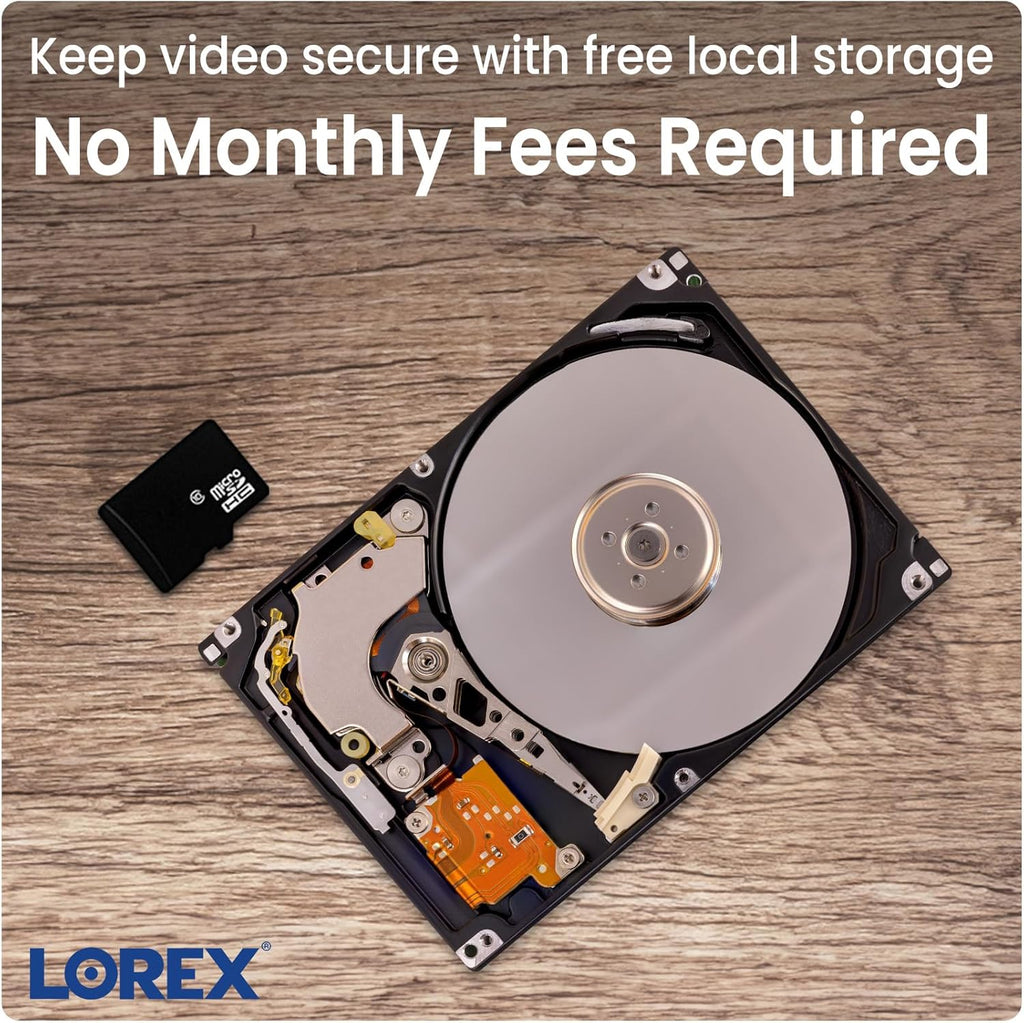Lorex 1080p Wired White 4000 Lumens Floodlight Camera | 32GB MicroSD Card Included | No Monthly Fee | IR Night Vision | Motion Detection | 2-Way Talk | Siren | IP 65 Weatherproof