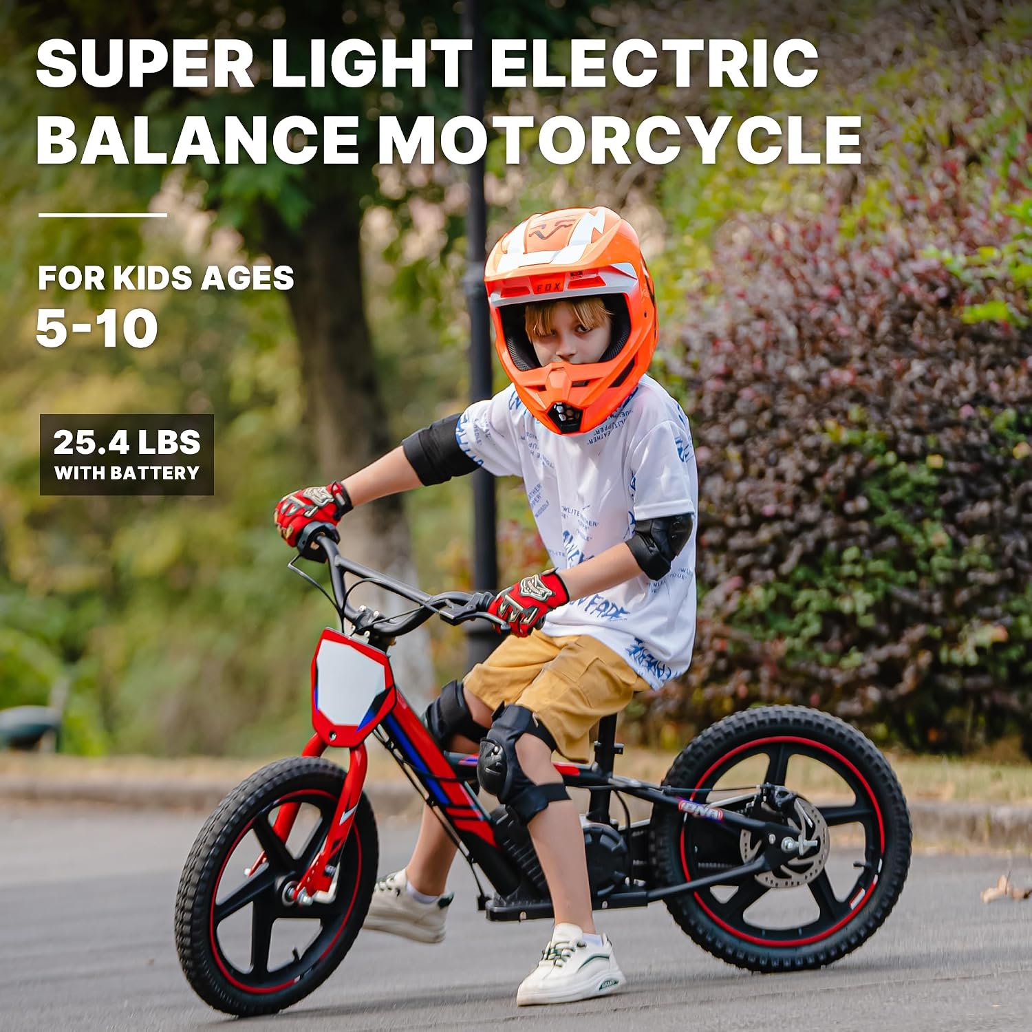 AIII Lightweight Electric Dirt Bike for Kids, 170/340W Electric Motorcycle Up to 10/12MPH, 24V Detachable Battery, Hand-Operated Dual Brakes Electric Balance Bike for Ages 3-6/5-12