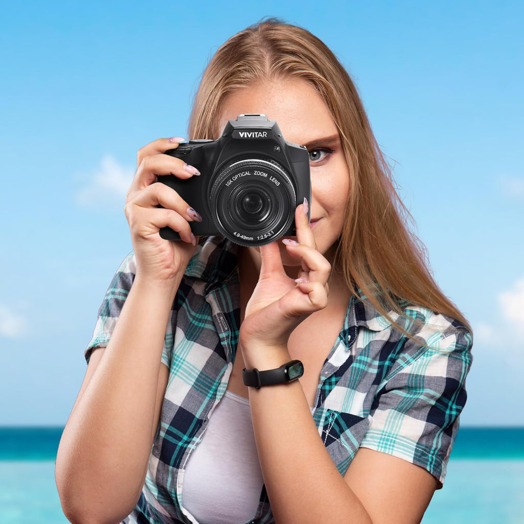 4K Digital Camera with 64 MP, 10x Optical Zoom, 3.0' LCD Display, LED Flash, Auto Focus, Macro Mode, 4K Video Recording, Memory Included, Photography and Vlog Camera