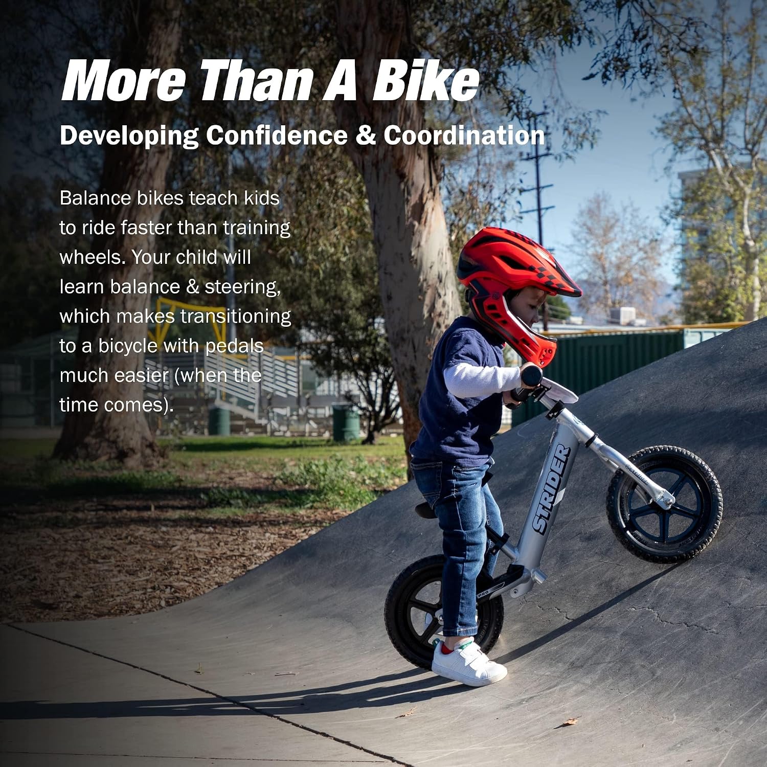 Strider 12' Pro Bike, No Pedal Balance Bicycle for Kids 1 to 4 Years - Includes Safety Pad, Padded Seat, Mini Grips & Flat-Free Tires - Tool Free