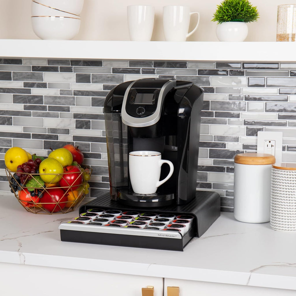 Mind Reader Single Serve Coffee Pod Drawer, 36 Pod Capacity, Countertop Organizer, Breakroom, 12.75'L x 13'W x 3'H, Black (Pack of 6)