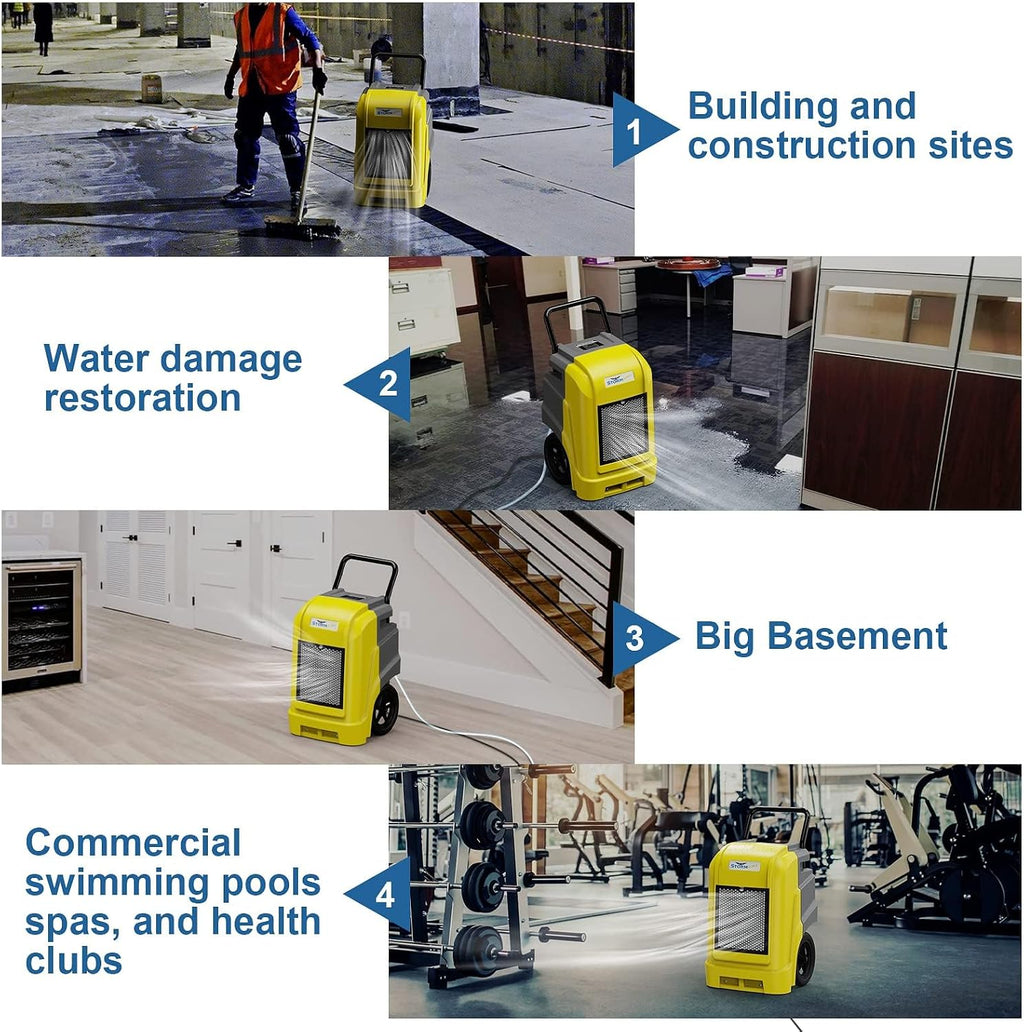 ALORAIR 190 PPD LGR Commercial Dehumidifier with Pump & Drain Hose, Smart APP Control up to 2,600 Sq.Ft Industrial Dehu for Home, Water Damage Restore, Basements, Job Sites, 5 Years Limited Warranty