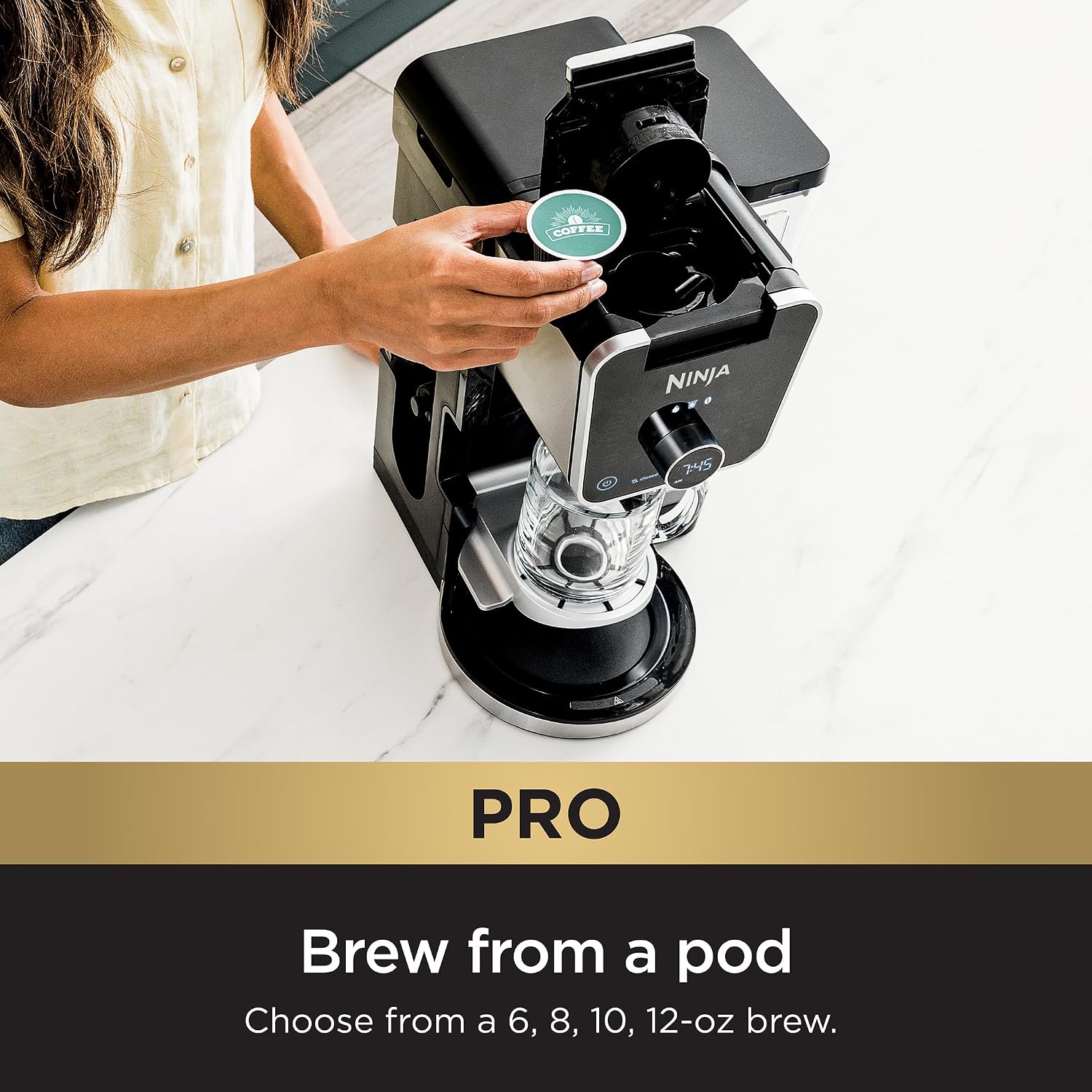 Ninja Specialty Drip Coffee Maker | DualBrew™ Pro Specialty Coffee Machine w/ Frother, Paper Filter | Brew with Pods & Grounds, K Cups Compatible | 4 Brew Styles, 13 Cup to Pot Sizes | Black, CFP301