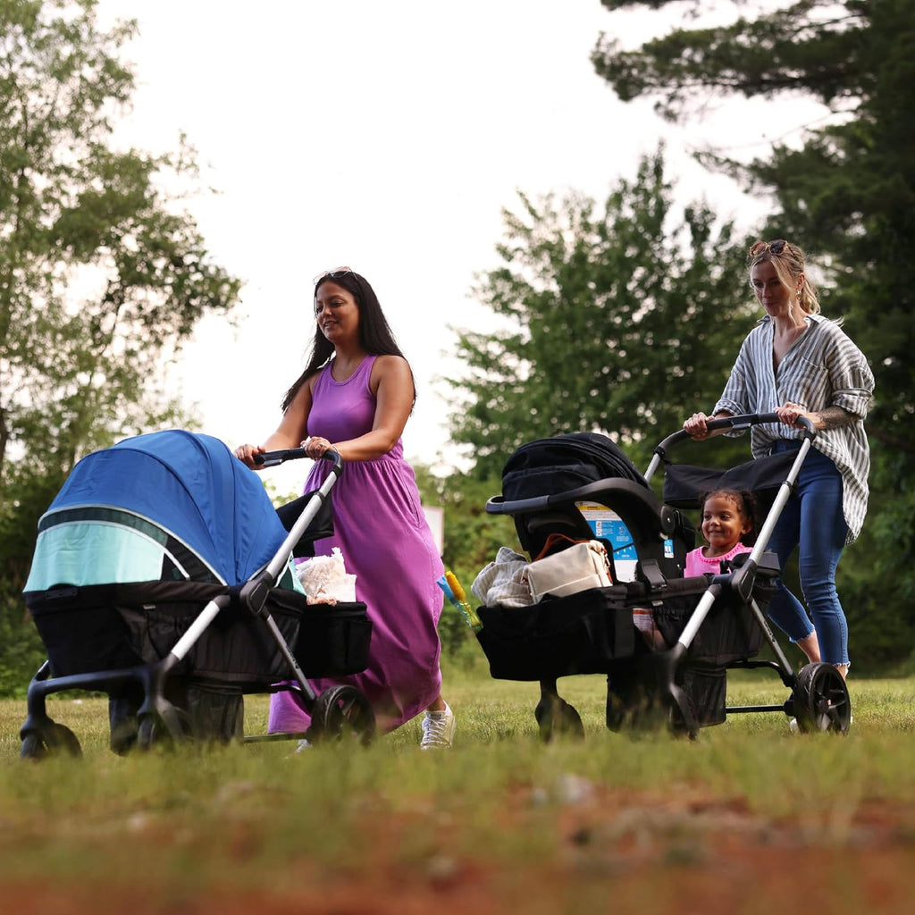 Safety 1st Summit Wagon Stroller fits 2 Kids with Removable Child Tray and 2 Cup Holders, High Street and onBoard 35 LT Adjustable Infant Car Seat Base
