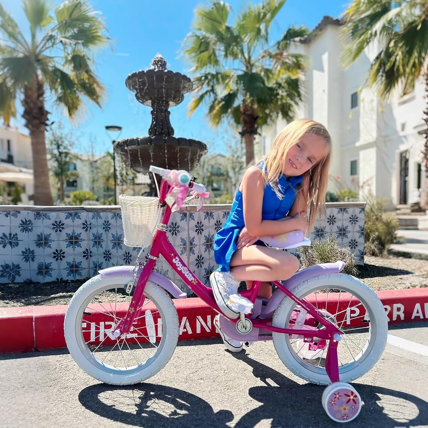 JOYSTAR Unicorn Kids Bike for Girls Ages 2-9 Years Old, 12 14 16 18 Inch Kids Bike with Training Wheels, Doll Seat, Streamers and Basket, Toddler Girl Bicycle, Multiple Colors
