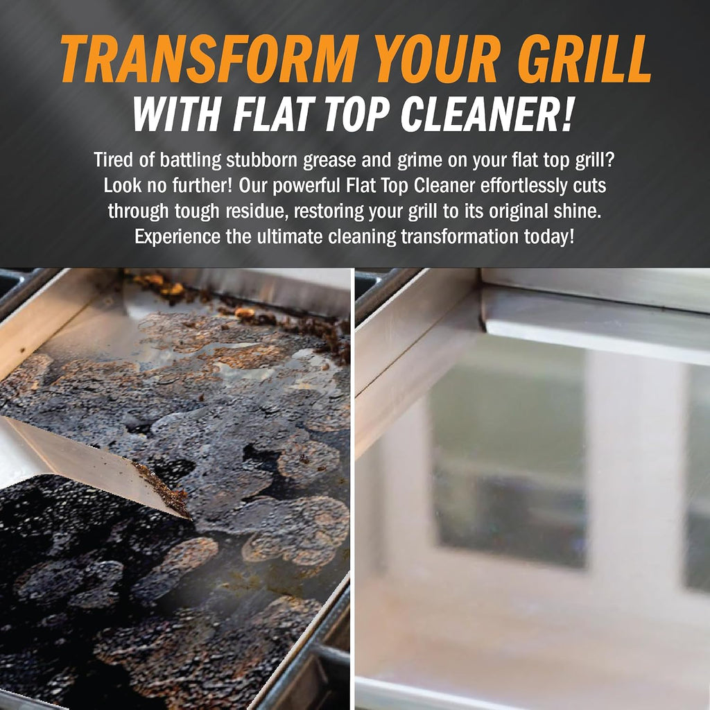 Flat Top Grill Cleaner – 32 fl oz (Pack of 12) | Griddle Cleaner, Food Safe, Non-Caustic, Removes Burnt-On Residue, Blackstone Compatible