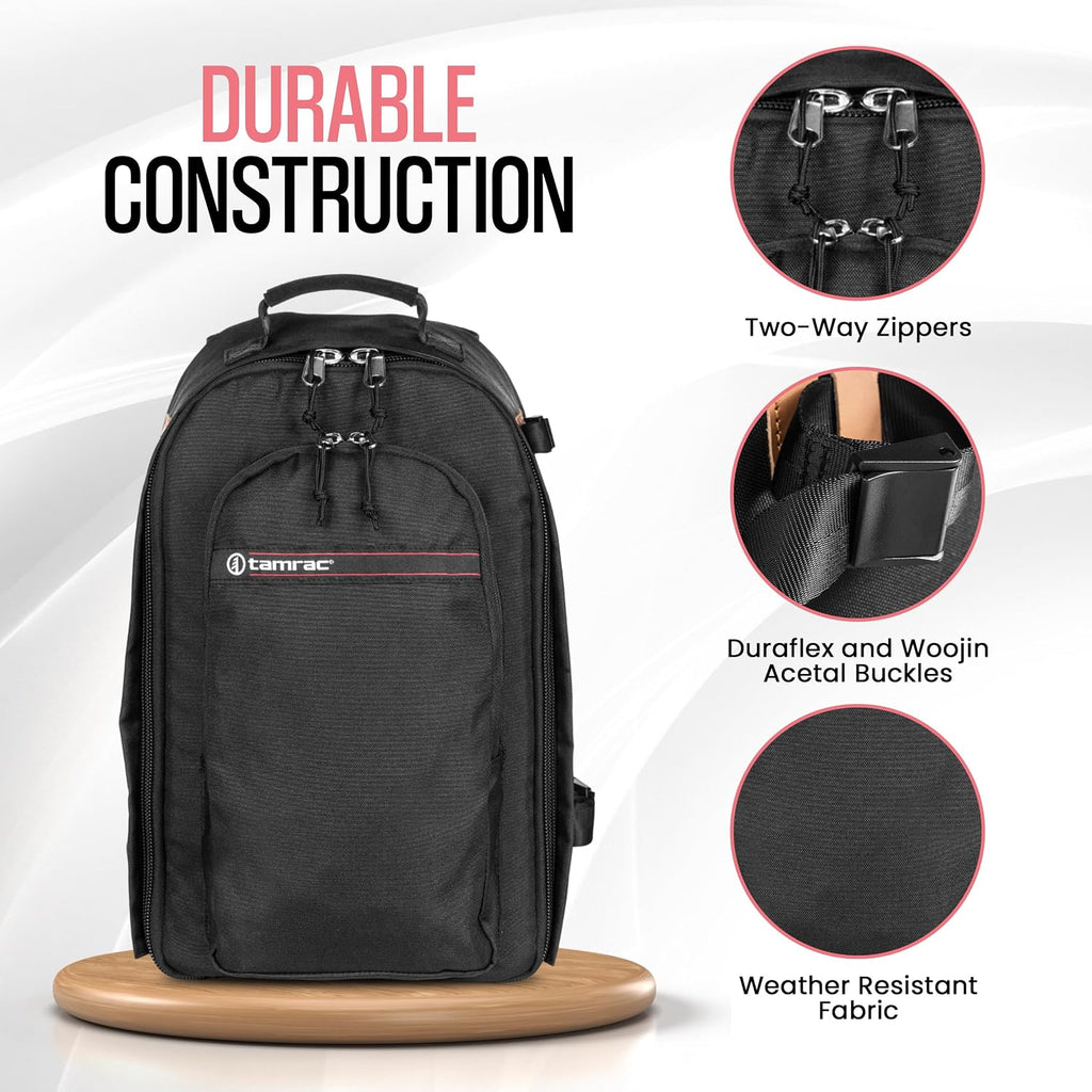 Tamrac Pasadena Camera Backpack for Photographers, DSLR Camera Bag with Laptop Compartment, Professional Photography Backpack, Camera Bag with Tripod Holder System, Travel Camera Carrying Case – Black