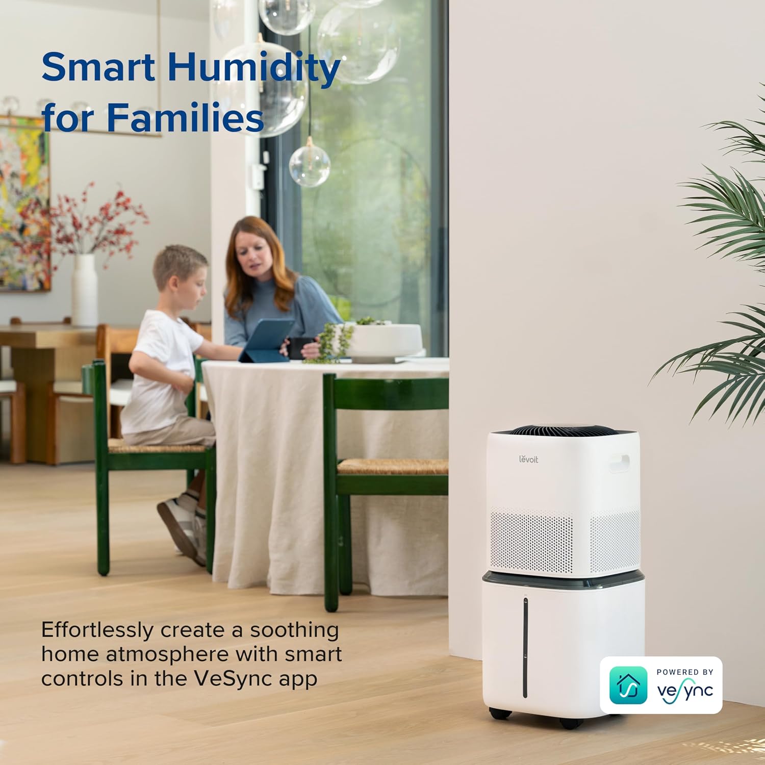 LEVOIT Superior 6000S Smart Evaporative Humidifiers for Home Whole House up to 3000ft², 6 Gal, Last 72-Hour, Premium Filter, Dry Mode, Wheels & Water Fill Hose & Foldable Storage - Quiet Sleep Mode