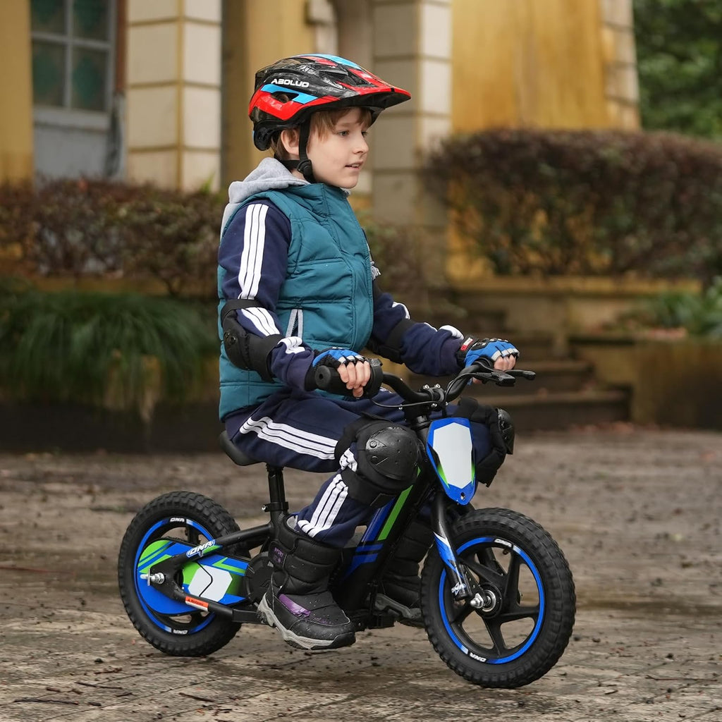 Lightweight Electric Dirt Bike for Kids,170W Racing Motorcycle for Ages 3-6, Detachable Battery, Adjustable Seat, Safe Speeds Up to 10 MPH, Mini Motocross Bike 12' Off Road Tires, Blue