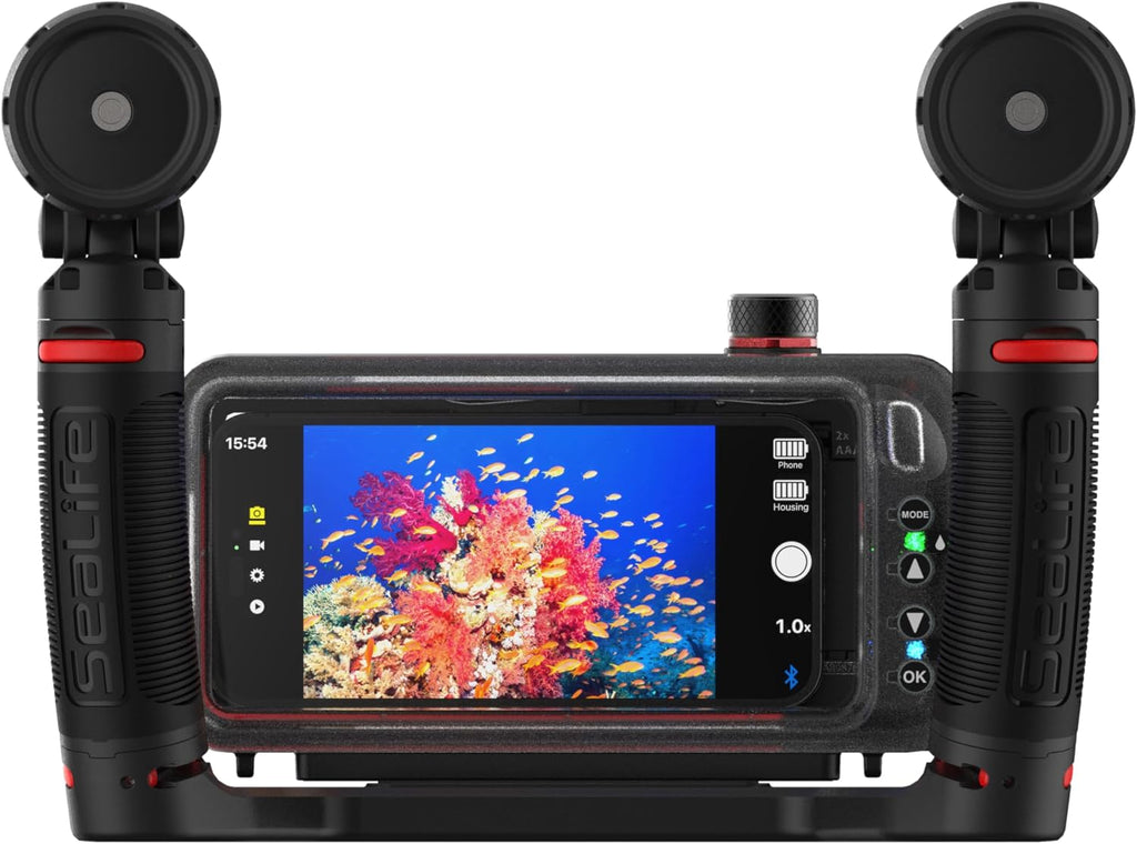 SeaLife SportDiver Ultra Underwater Smartphone Scuba Housing & Dual (2) Sea Dragon 2500 Lumen Lights, Waterproof Photography, Easy Camera Controls, Fits Most Phones
