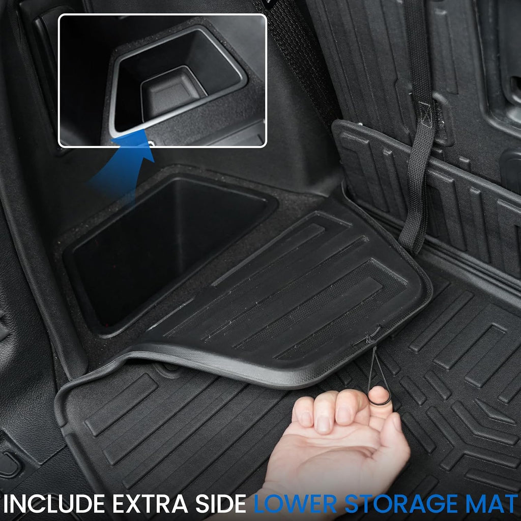 Floor Mats Set for 2016-2026 Dodge Durango (Only for 7 Seats with Bench Seats), All Weather TPE Backrest Mat Trunk Mat Cargo Liner Door Sill Guards Accessories (7 Seats Floor Mats Set)