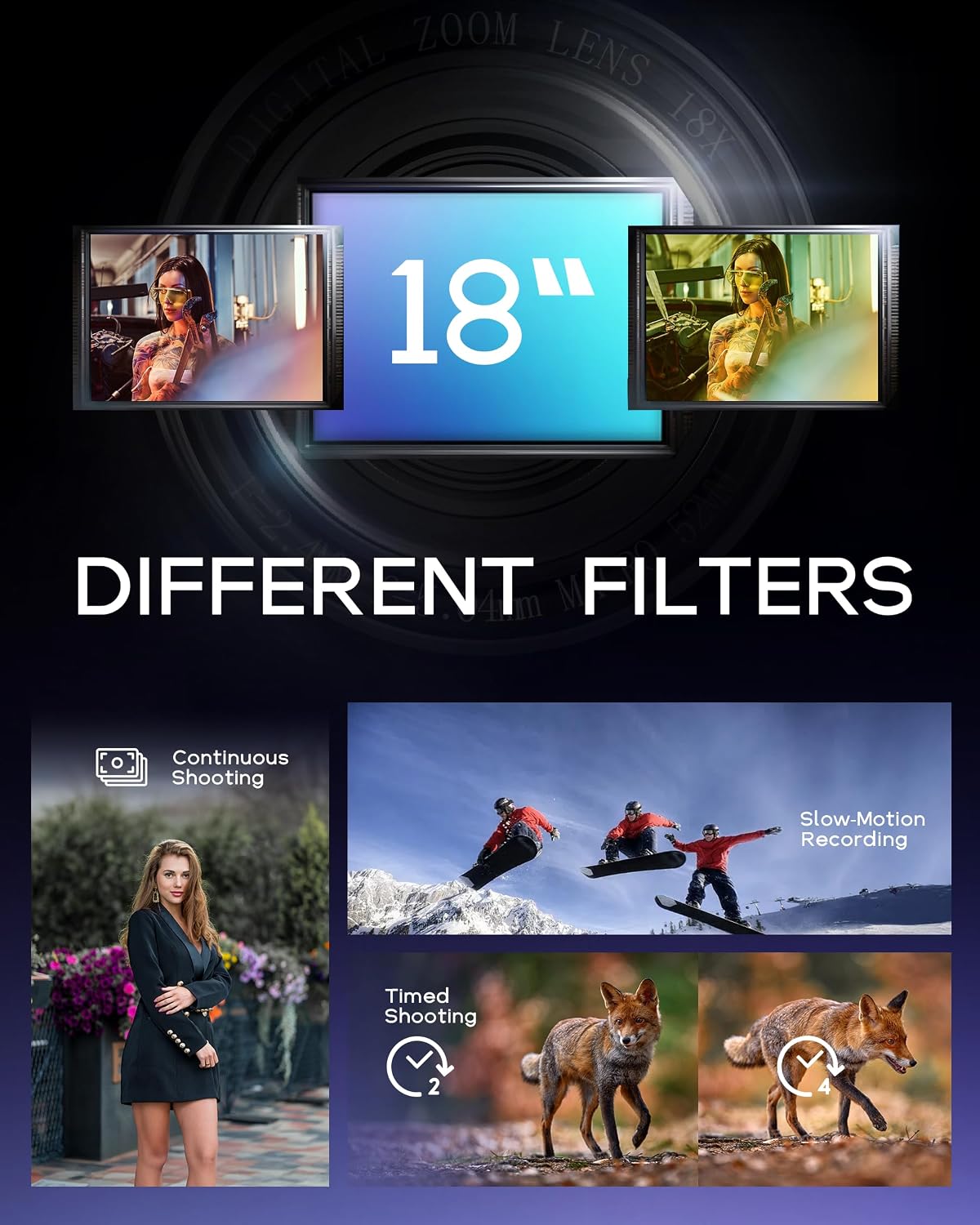 8K Digital Camera for Photography - 88MP Autofocus Vlogging Camera for YouTube with 64GB SD Card, WiFi, 18X Zoom 3' 180° Flip Screen Compact Travel Camera with 2 Batteries for Teens and Beginner
